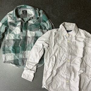 Vans Green Plaid Kids Shirt, Solid Gray Gap shirt